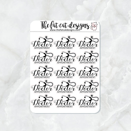 Doctor Appointment Script Planner Stickers for Happy Planner Hobonichi Printpression Travelers Notebook