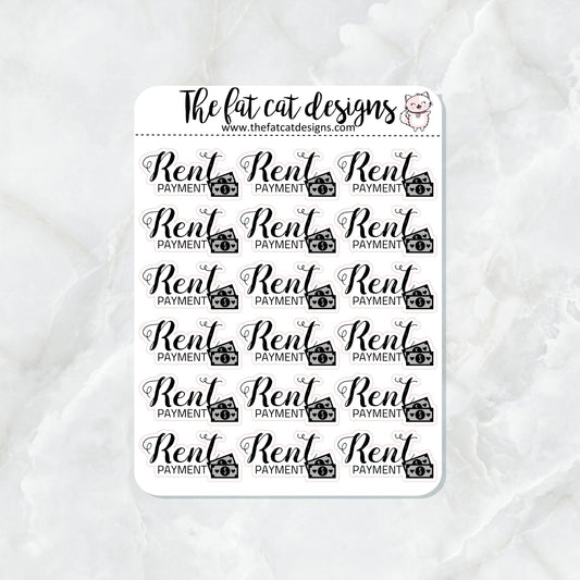 Pay Rent Reminder Script Planner Stickers for Happy Planner Hobonichi Printpression Travelers Notebook
