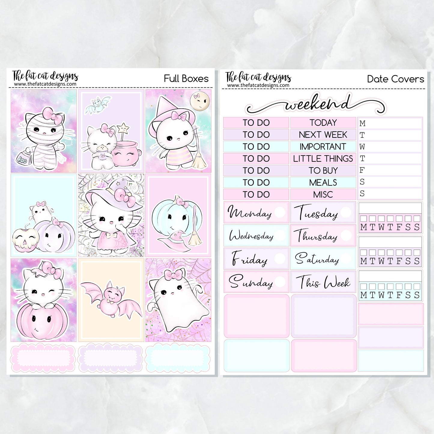 Hello Halloween Kitty Planner Stickers Standard Weekly Kit