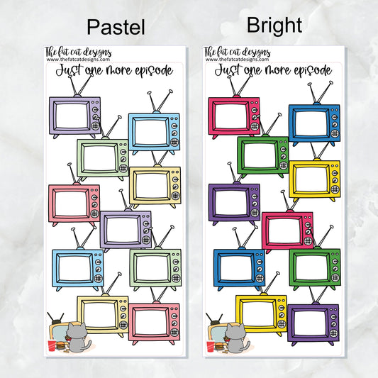 Hobonichi PrintPression Weeks TV Tracker Full Page Planner Sticker Sheet