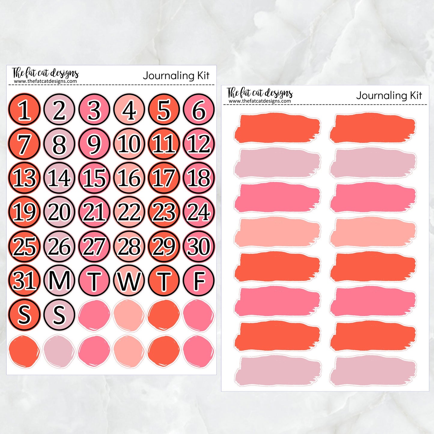 Hello Valentine Journaling Kit for Hobonichi Bullet Journals Planner Stickers