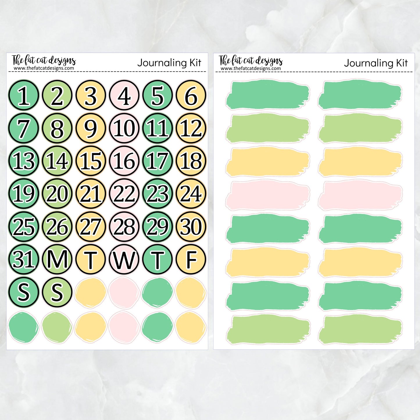 Lucky Clovers Journaling Kit for Hobonichi Bullet Journals Planner Stickers