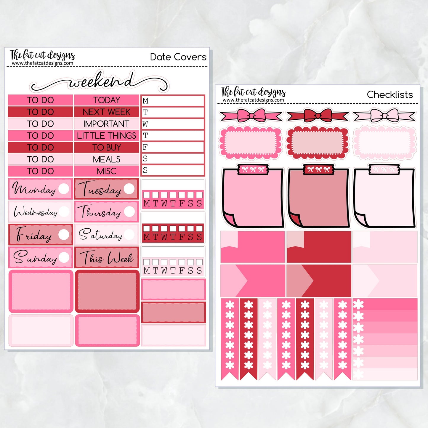 Valentine Bears Planner Stickers Standard Weekly Kit