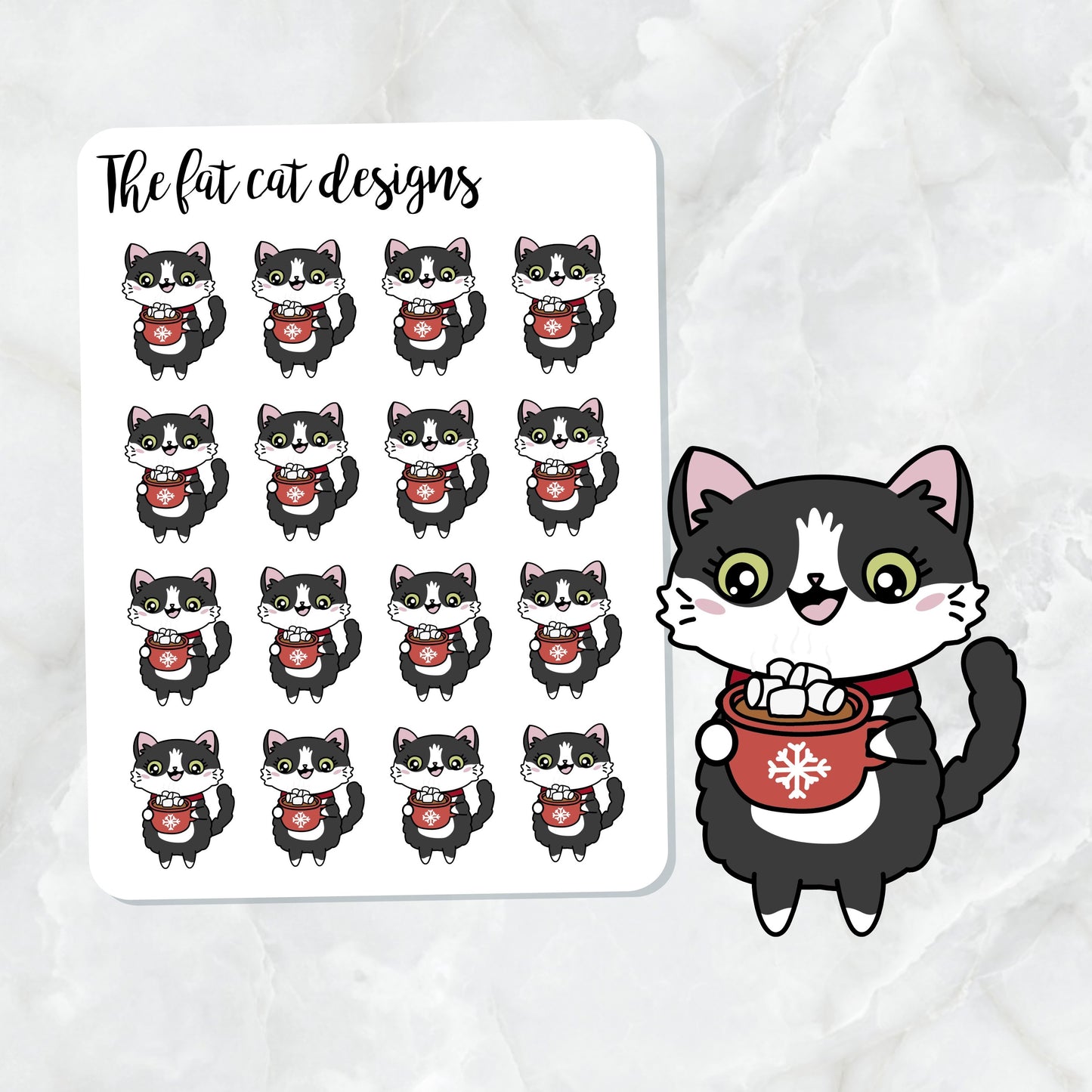 Bud Hot Cocoa Die Cut and Sticker Sheet Set for Personal Planner Happy Planner Bullet Journal Travelers Notebooks