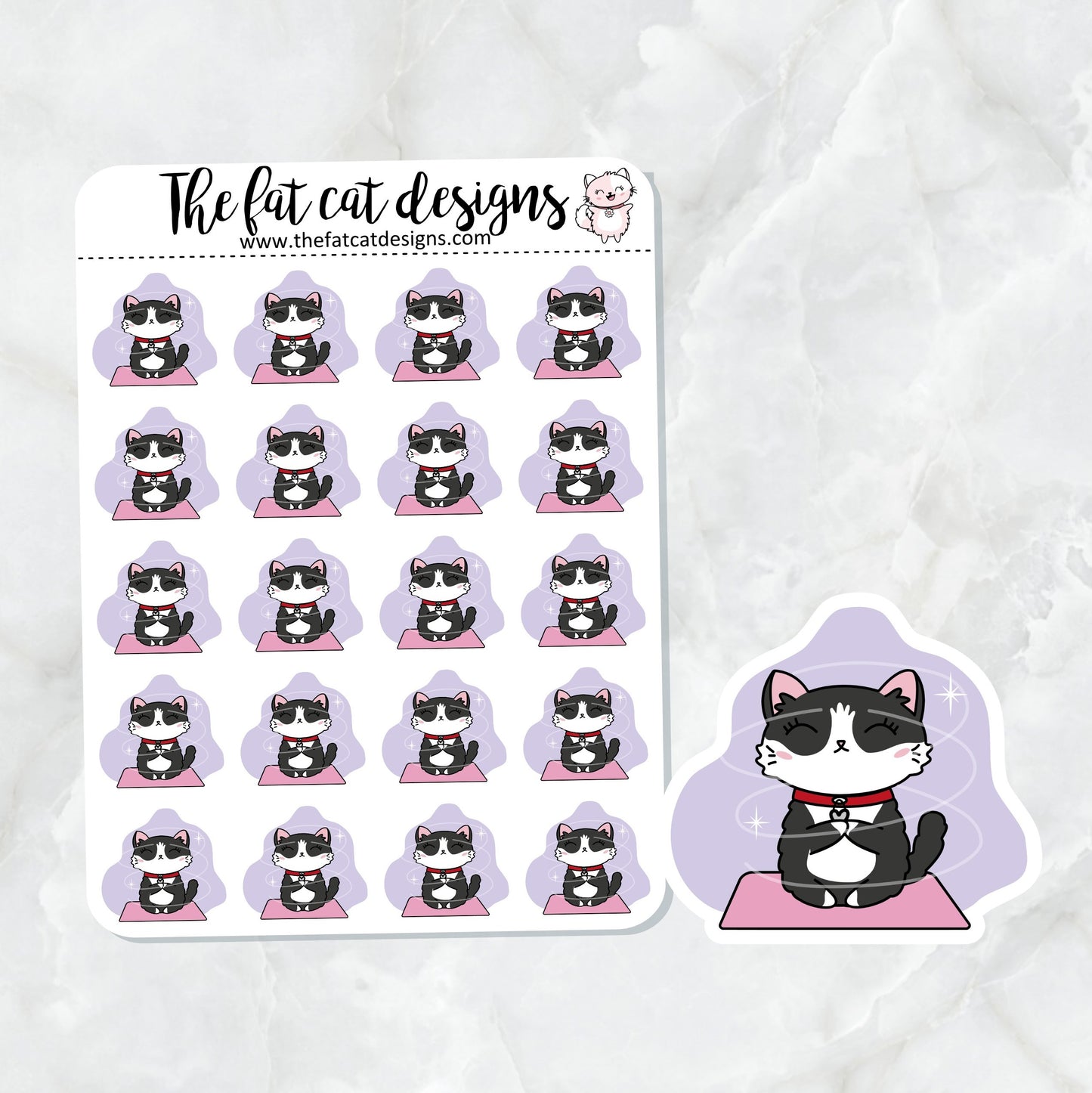 Bud does Meditation Yoga Exclusive Cat Die Cut Sticker Sheet
