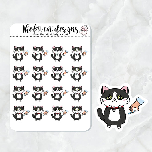 Bud gets Vaccines Shots Exclusive Cat Die Cut Sticker Sheet