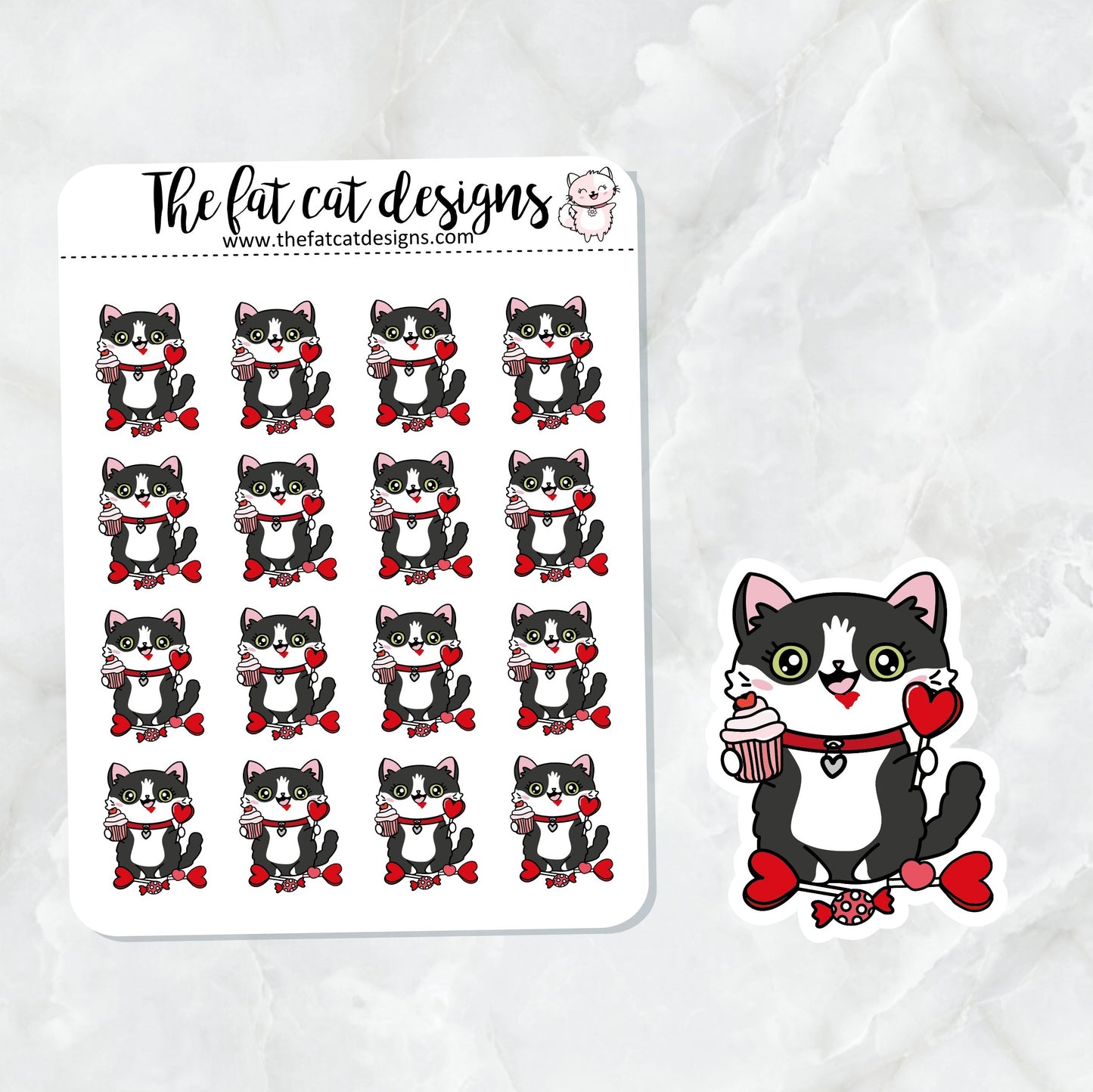 Bud Loves Valentine's Day Sweets Exclusive Cat Die Cut Sticker Sheet
