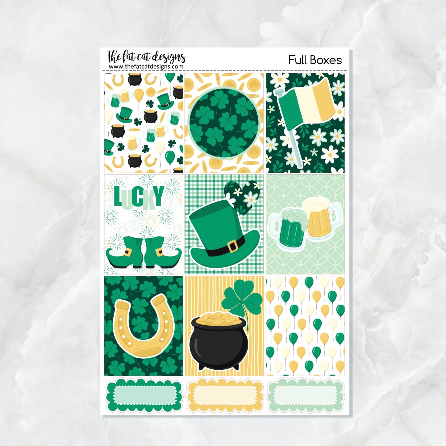 Feeling Lucky St Patrick's Day Planner Stickers Standard Weekly Kit