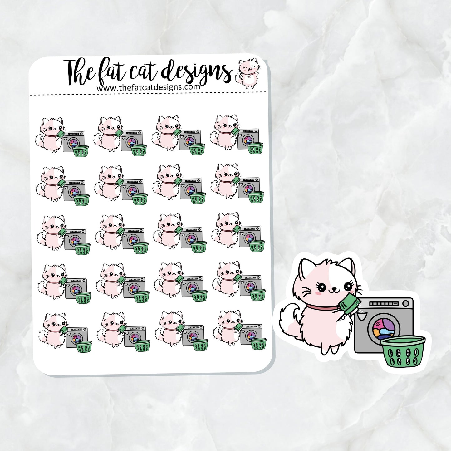 Flora does the laundry Die Cut and Sticker Sheet Set