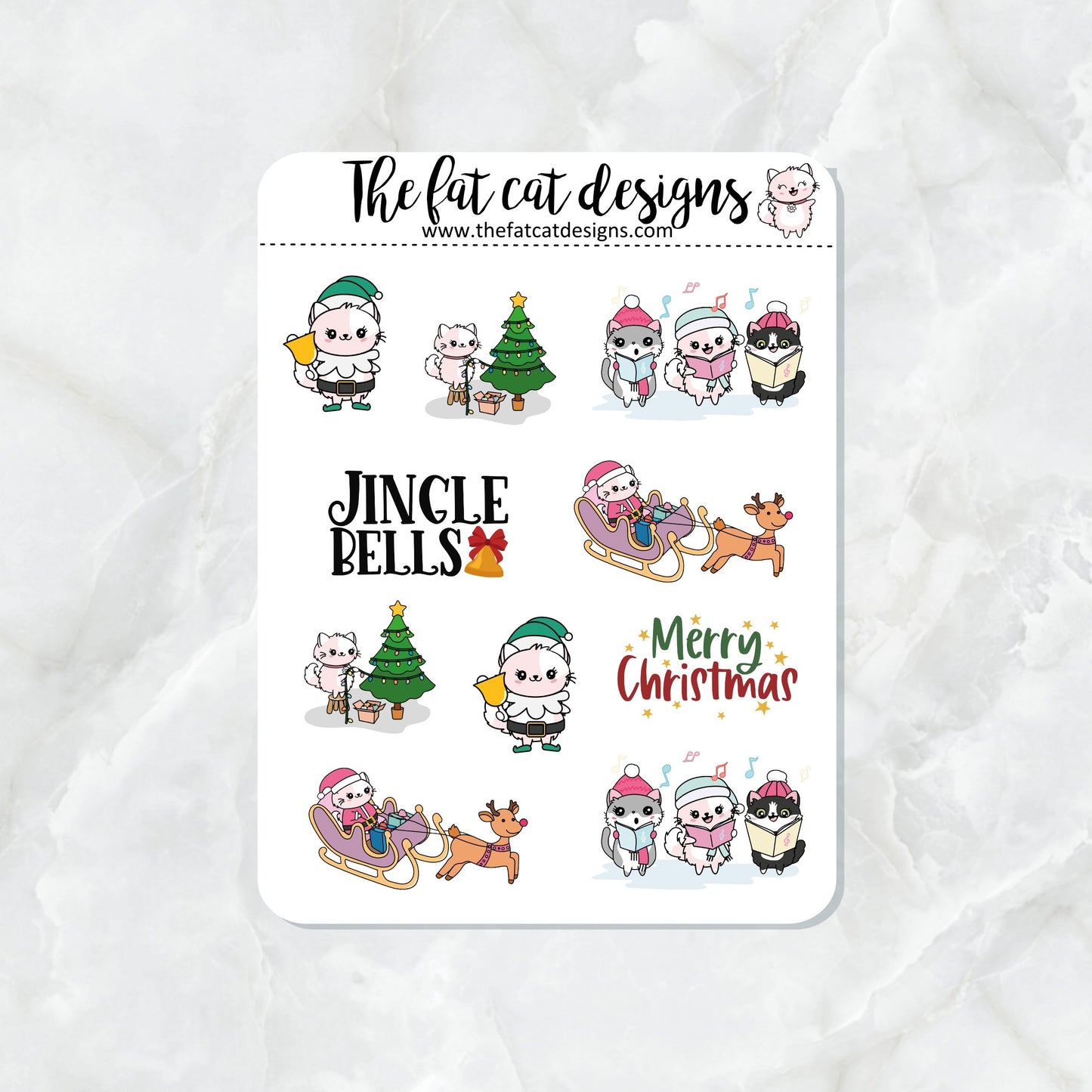 Flora Lily and Bud Christmas Variety Exclusive Cat Planner Sticker Sheet
