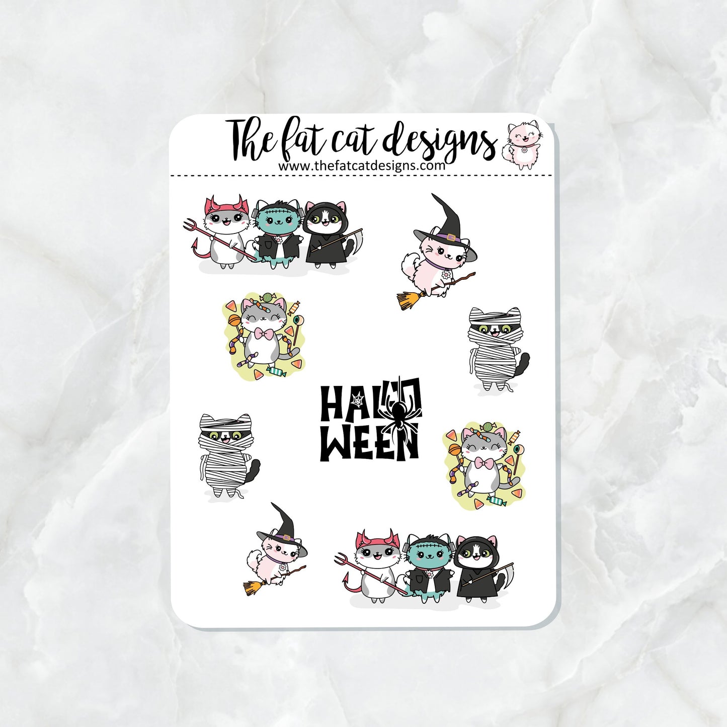 Flora Lily and Bud Halloween Night Variety Deco Mini Sticker Sheet