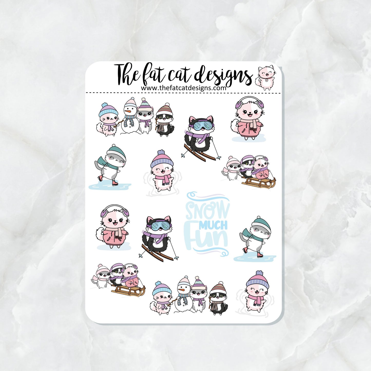 Flora Lily and Bud Winter Fun Variety Exclusive Cat Planner Sticker Sheet