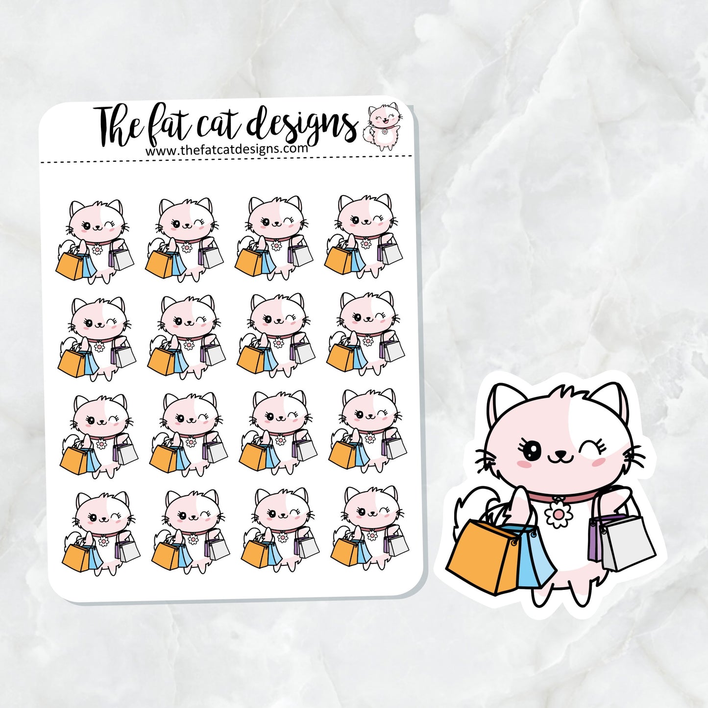 Flora loves to Shop Die Cut and Sticker Sheet Set