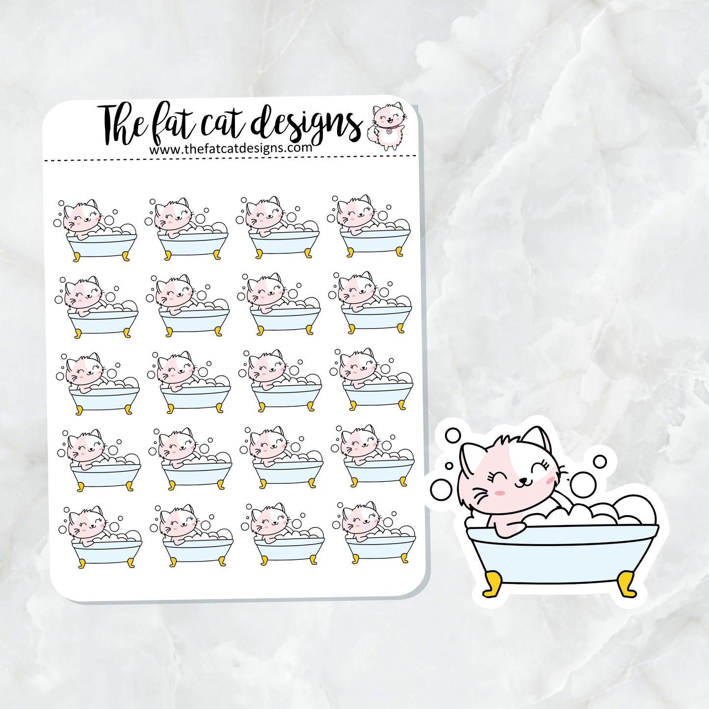 Flora takes a bath tub Die Cut and Sticker Sheet Set
