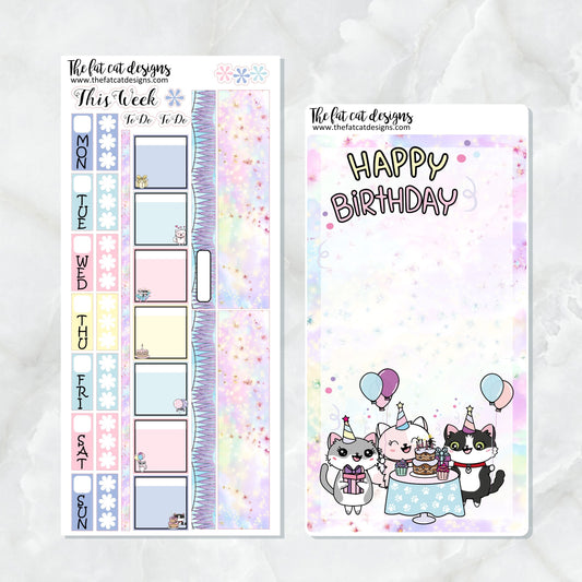Flora's Birthday Bash Celebration Planner Stickers Hobonichi Weeks