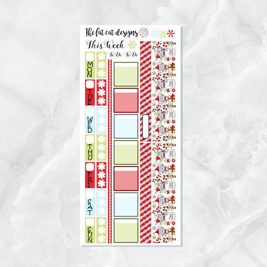 Jolly Christmas Mouse Planner Stickers for the Hobonichi Weeks