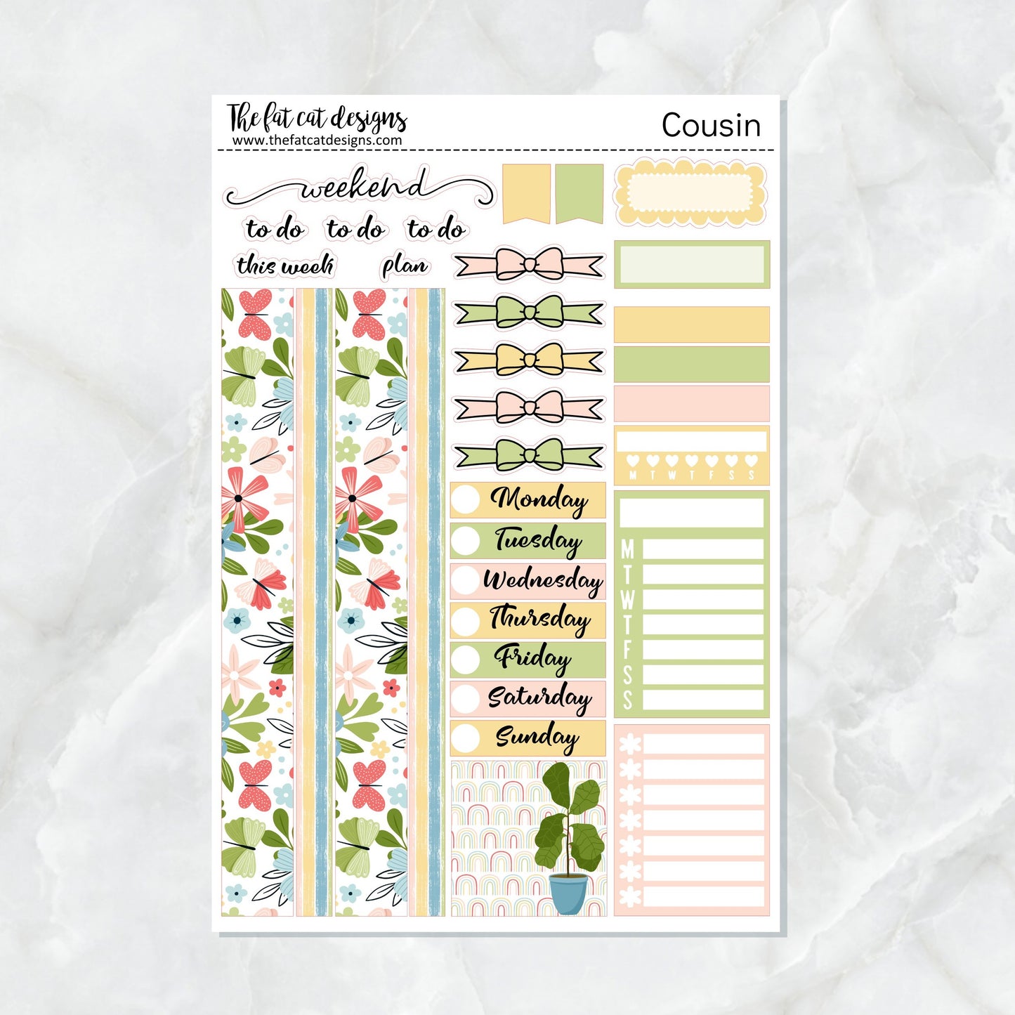 Beautiful Spring Weekly Planner Sticker Kit for the Hobonichi Cousin