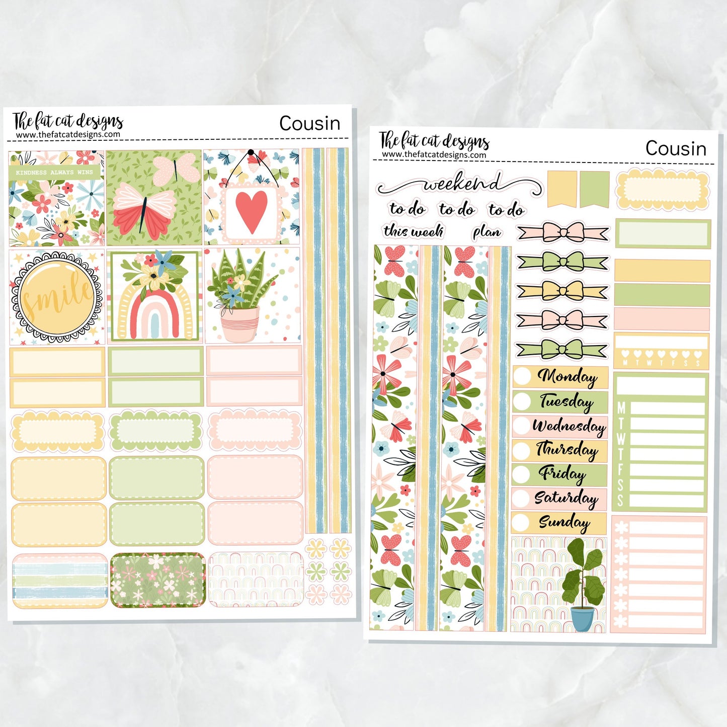 Beautiful Spring Weekly Planner Sticker Kit for the Hobonichi Cousin