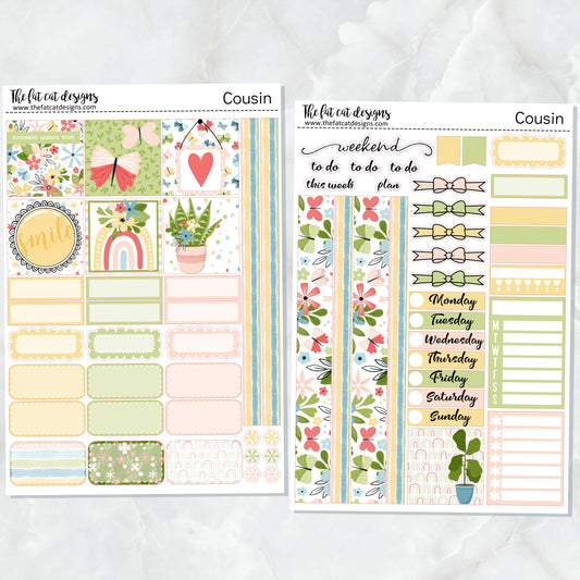 Beautiful Spring Weekly Planner Sticker Kit for the Hobonichi Cousin