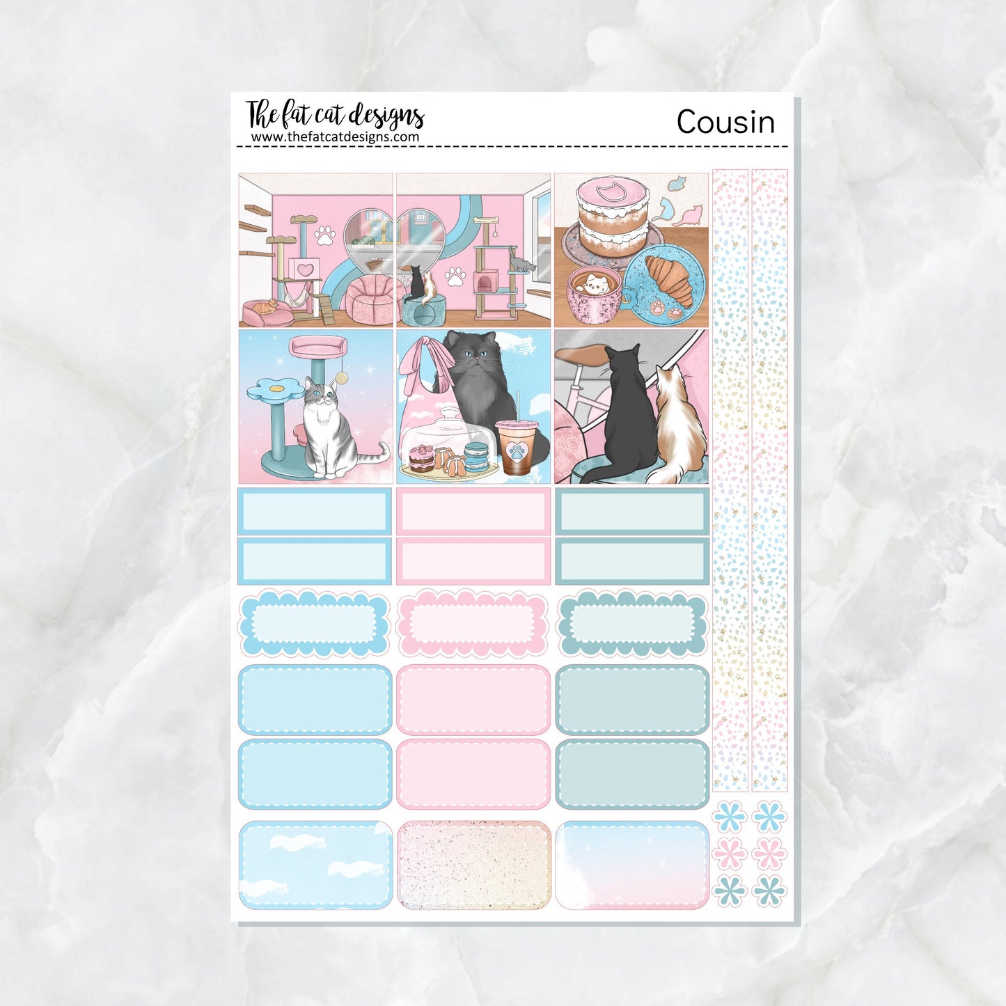 A Day at the Cat Cafe Planner Stickers Hobonichi Cousin