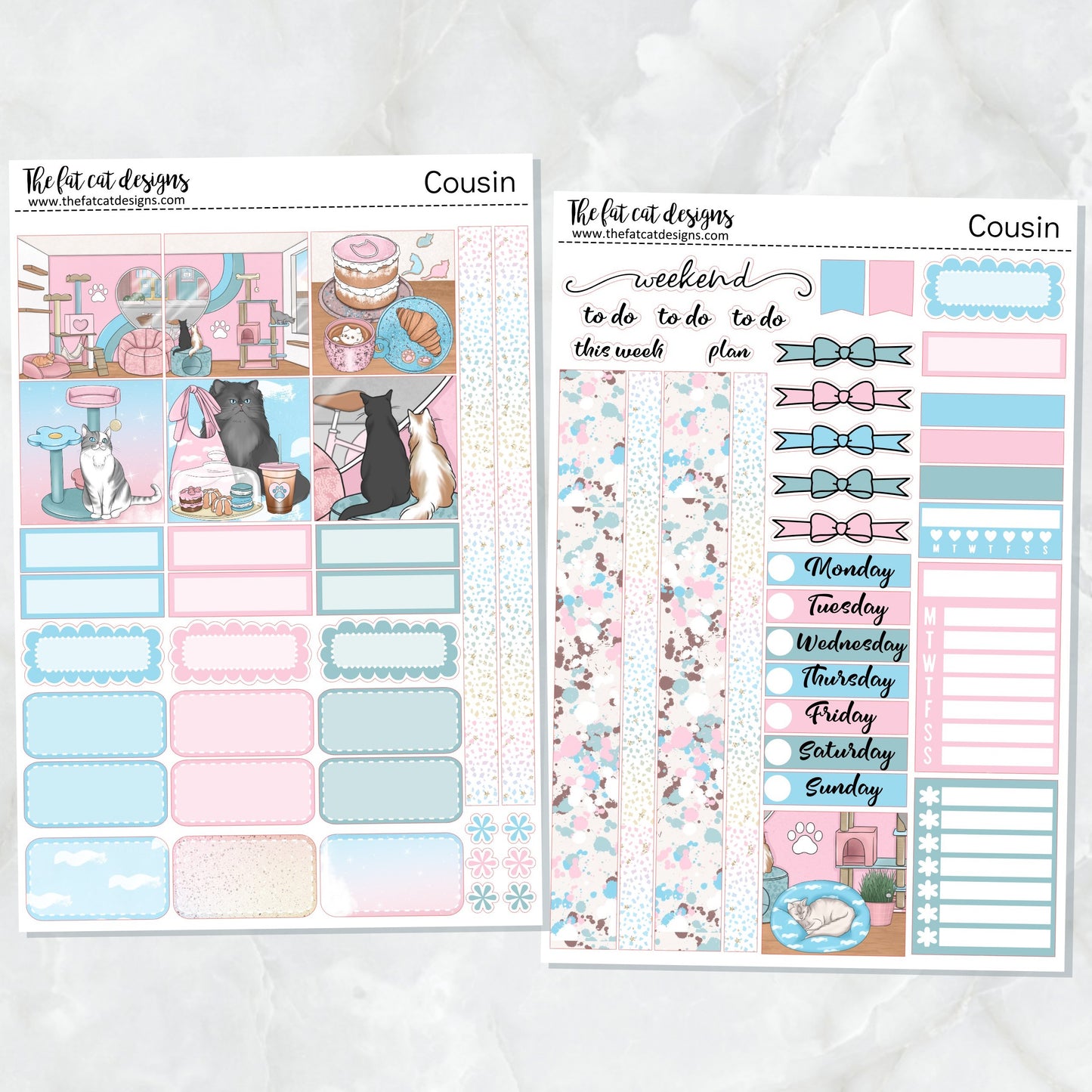 A Day at the Cat Cafe Planner Stickers Hobonichi Cousin