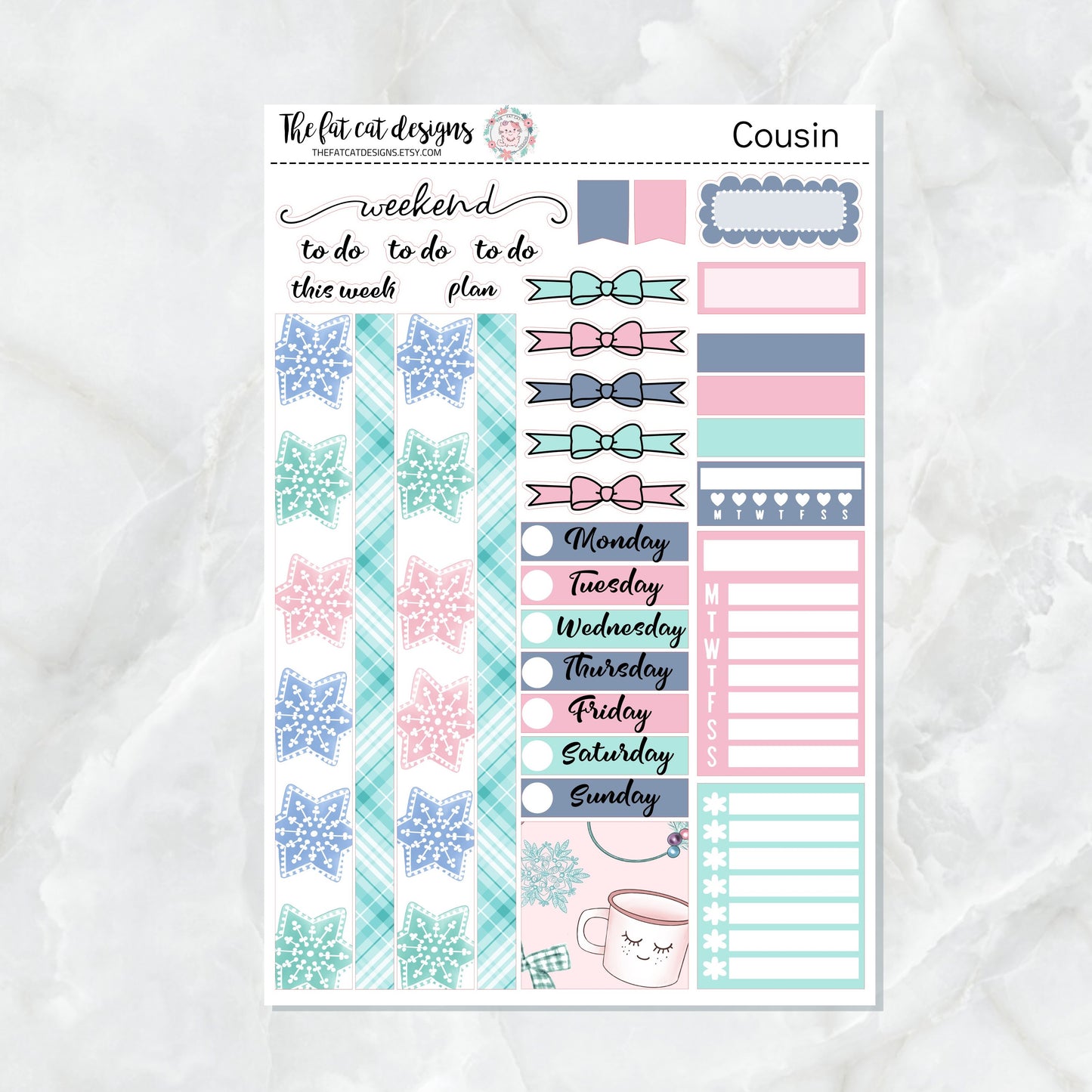 Cozy Winter Planner Stickers for the Hobonichi Cousin
