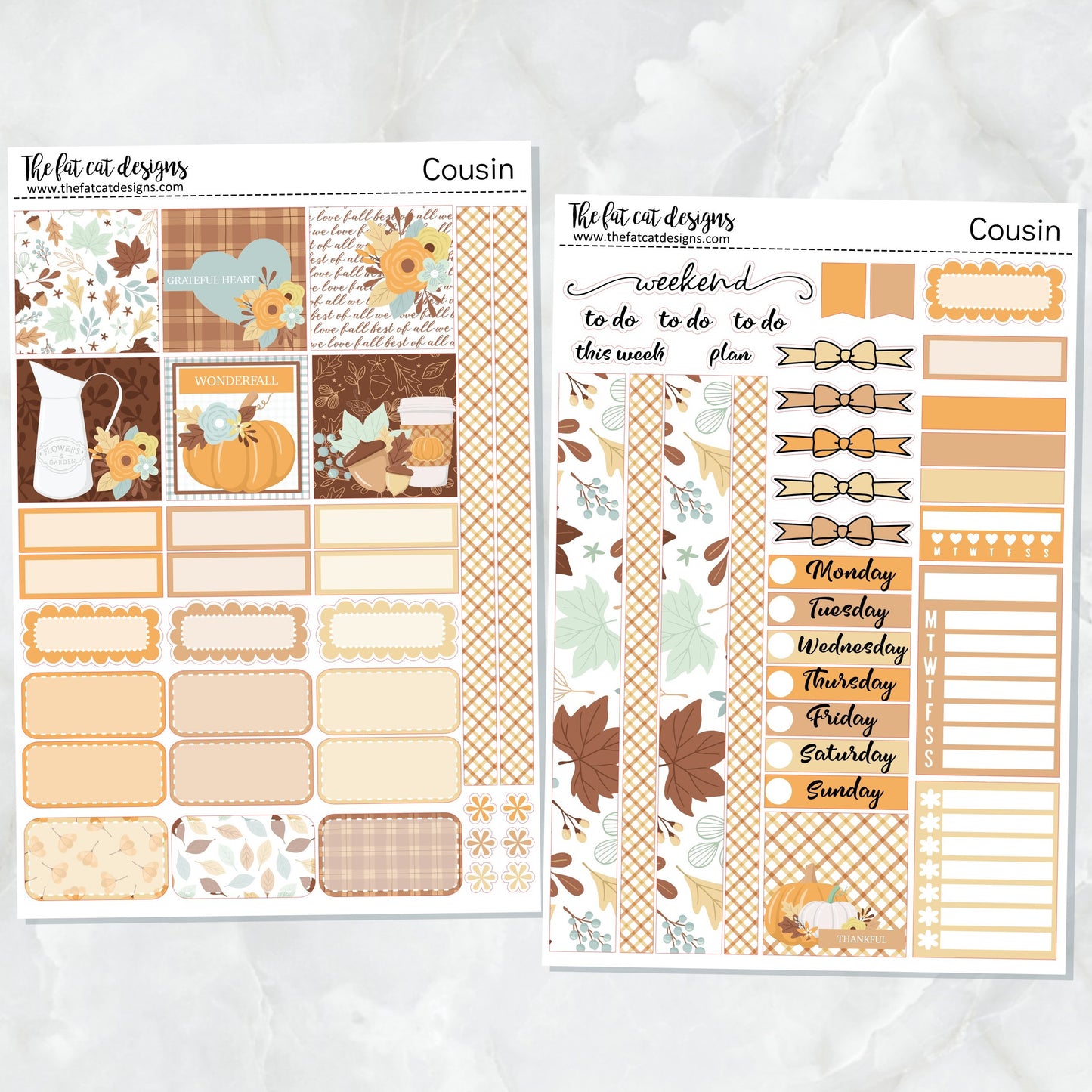 WonderFall Fall Pumpkins Planner Stickers Hobonichi Cousin