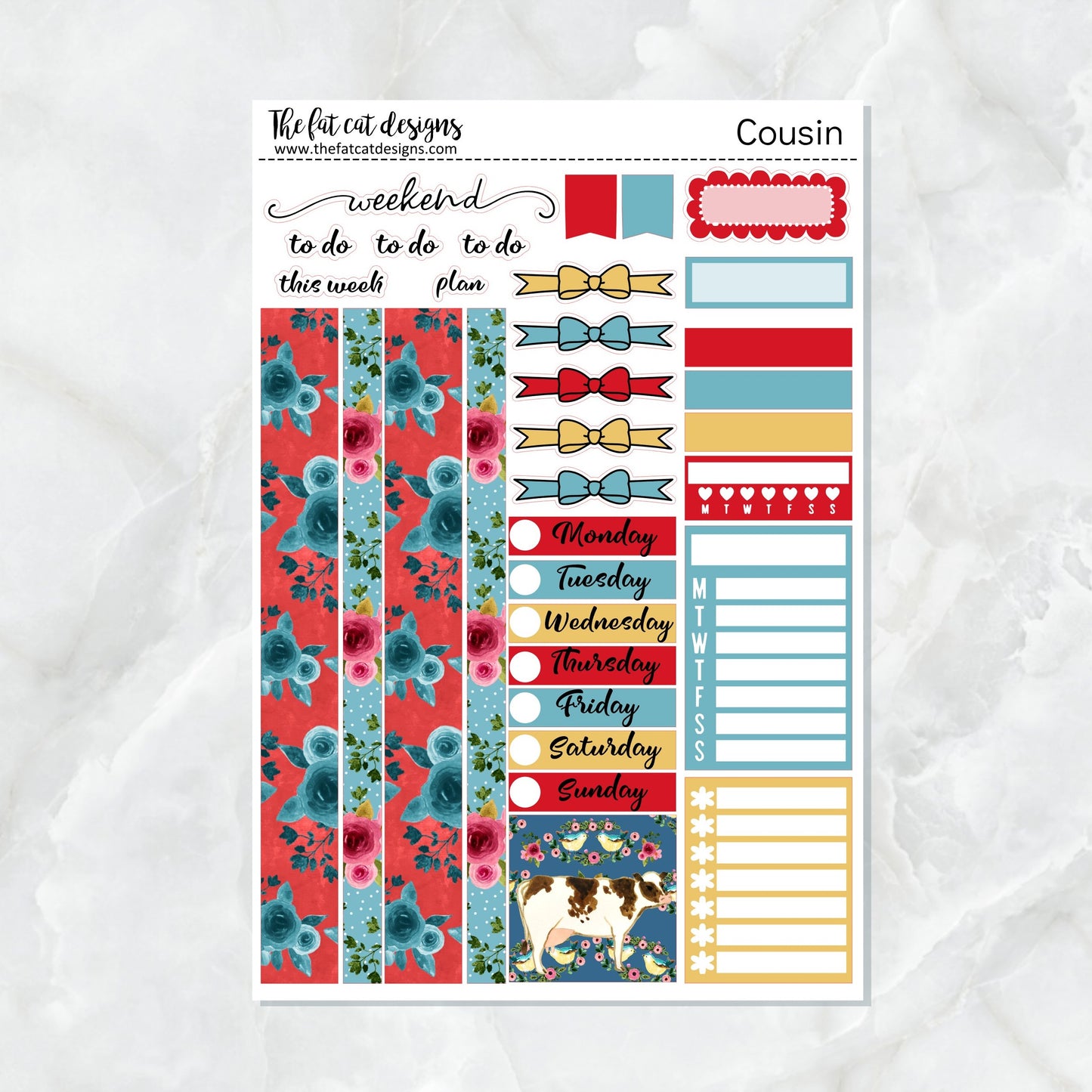Farm Sweet Farm Weekly Planner Sticker Kit for the Hobonichi Cousin