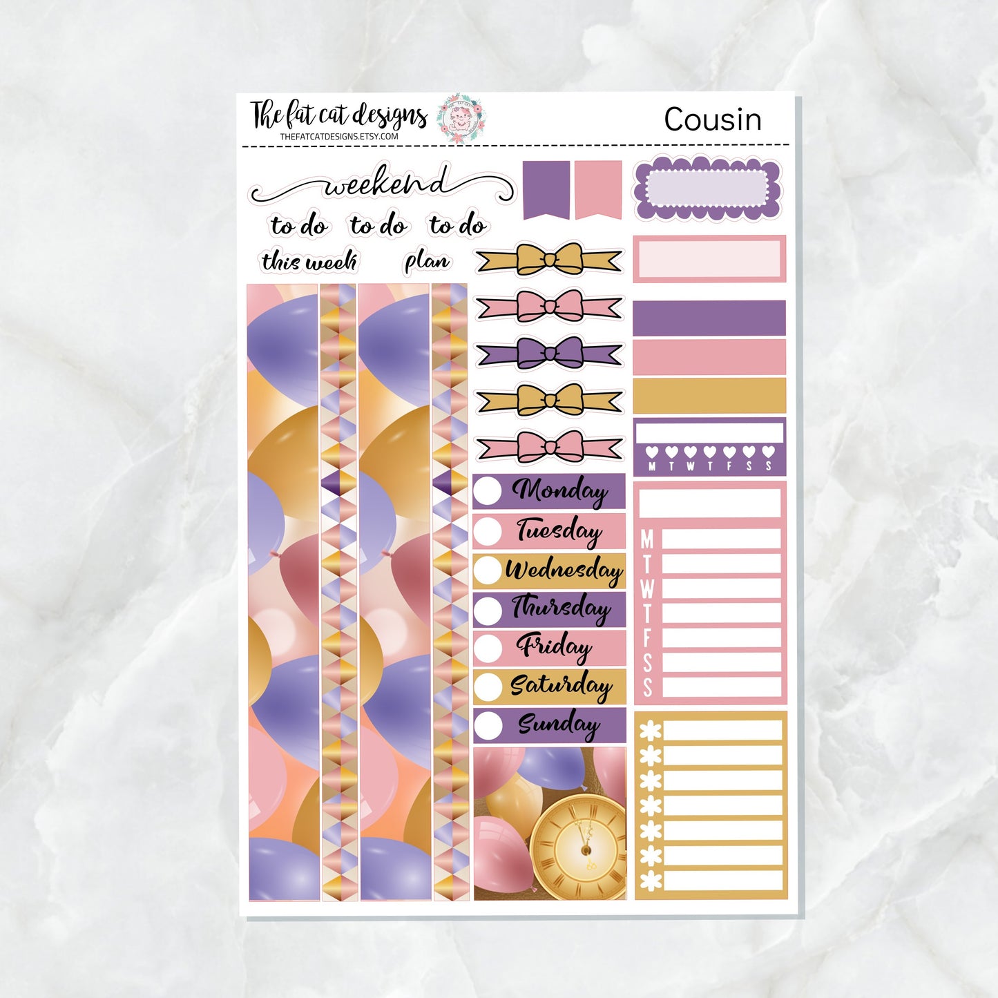 Happy New Year Planner Stickers for the Hobonichi Cousin