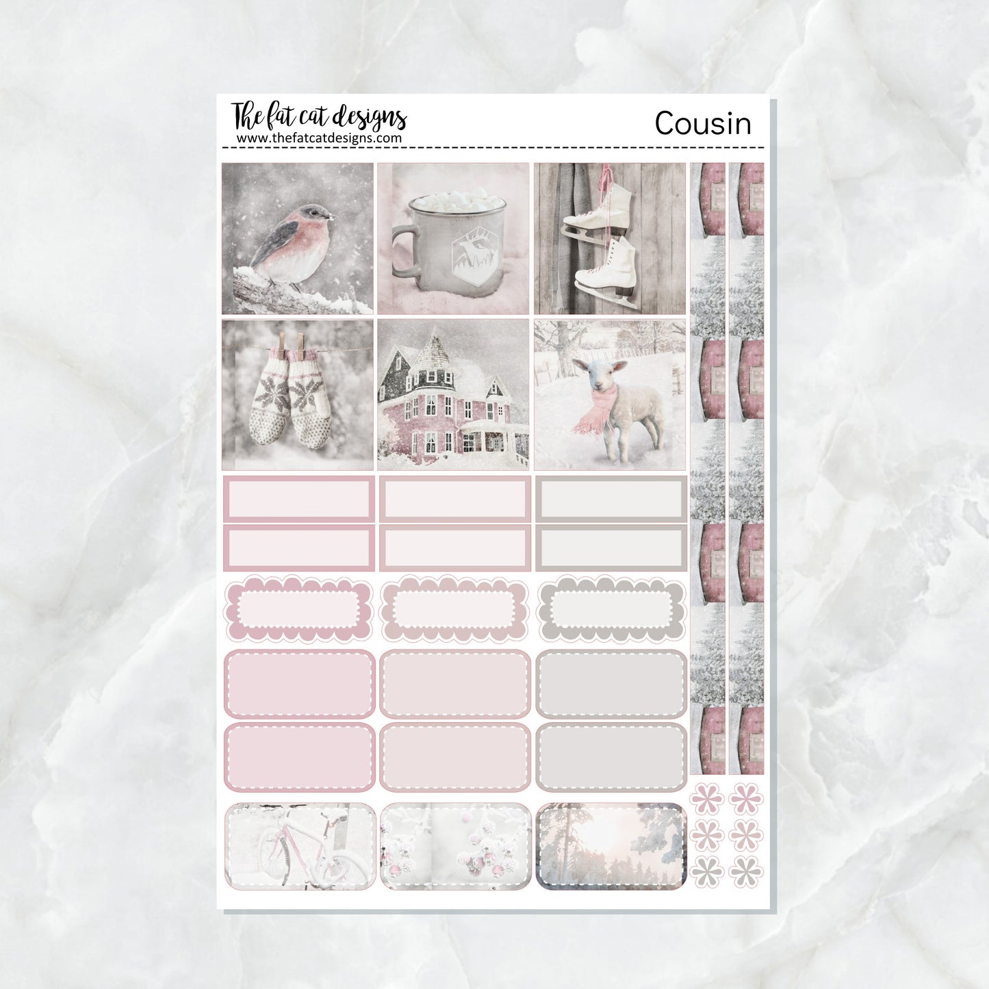 Winter on the Farm Weekly Planner Sticker Kit for the Hobonichi Cousin