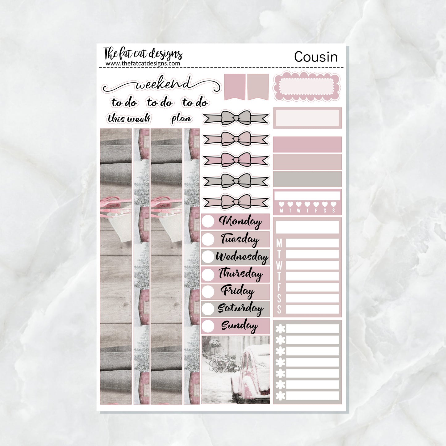 Winter on the Farm Weekly Planner Sticker Kit for the Hobonichi Cousin