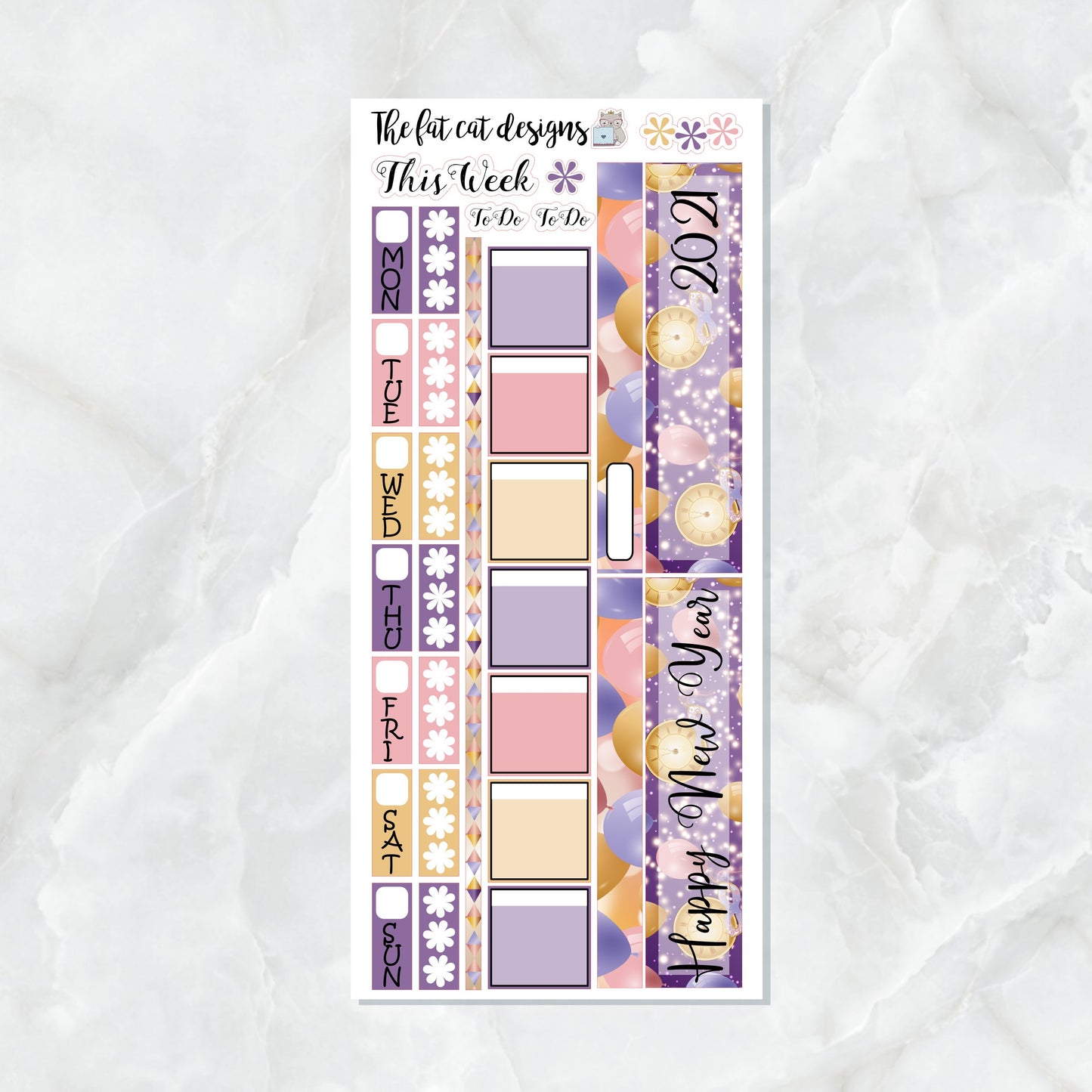 Happy New Year Planner Stickers for the Hobonichi Weeks