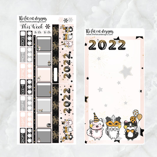 Happy New Year with Flora, Lily and Bud Planner Stickers for the Hobonichi Weeks
