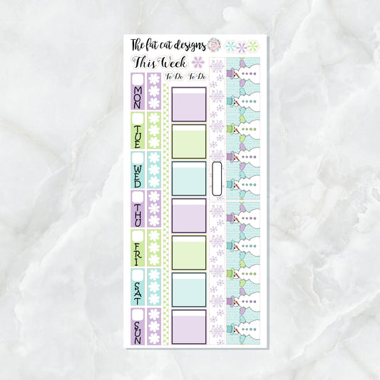 Snowman Fun Winter Planner Stickers for the Hobonichi Weeks