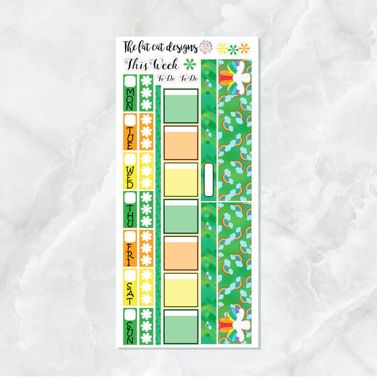 St Patrick's Day Rainbows Planner Stickers for the Hobonichi Weeks