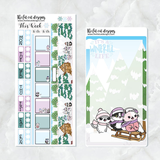 Winter Fun with Flora, Lily and Bud Planner Stickers for the Hobonichi Weeks