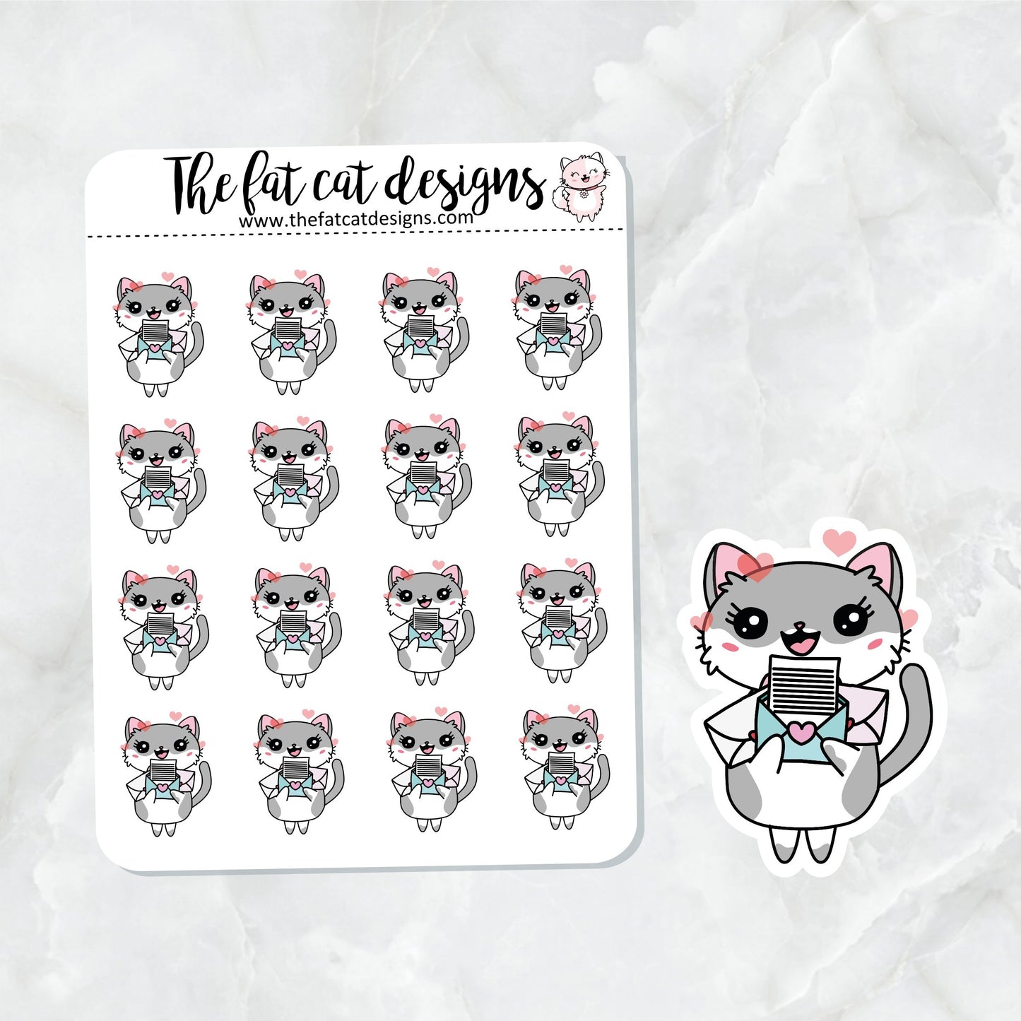 Lily Loves Valentine's Cards Happy Mail Exclusive Cat Die Cut Sticker Sheet