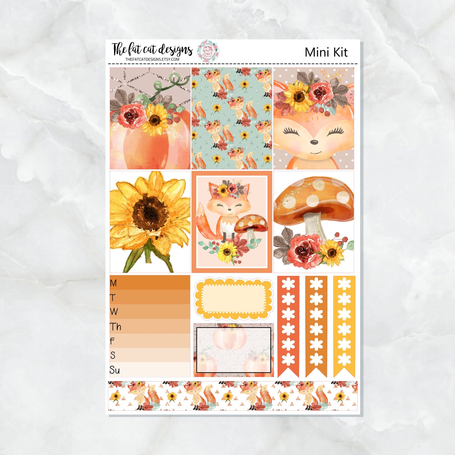 Autumn Fox Mini Planner Sticker Kit for the Printpression B6 Travelers Notebooks