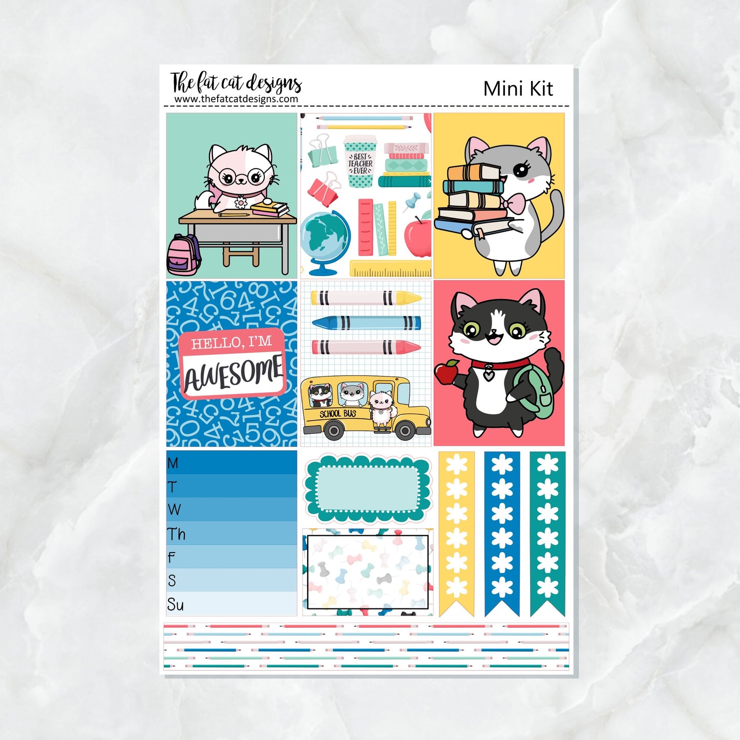 Back to School with Flora Lily and Bud Planner Stickers Mini Kit Printpression B6