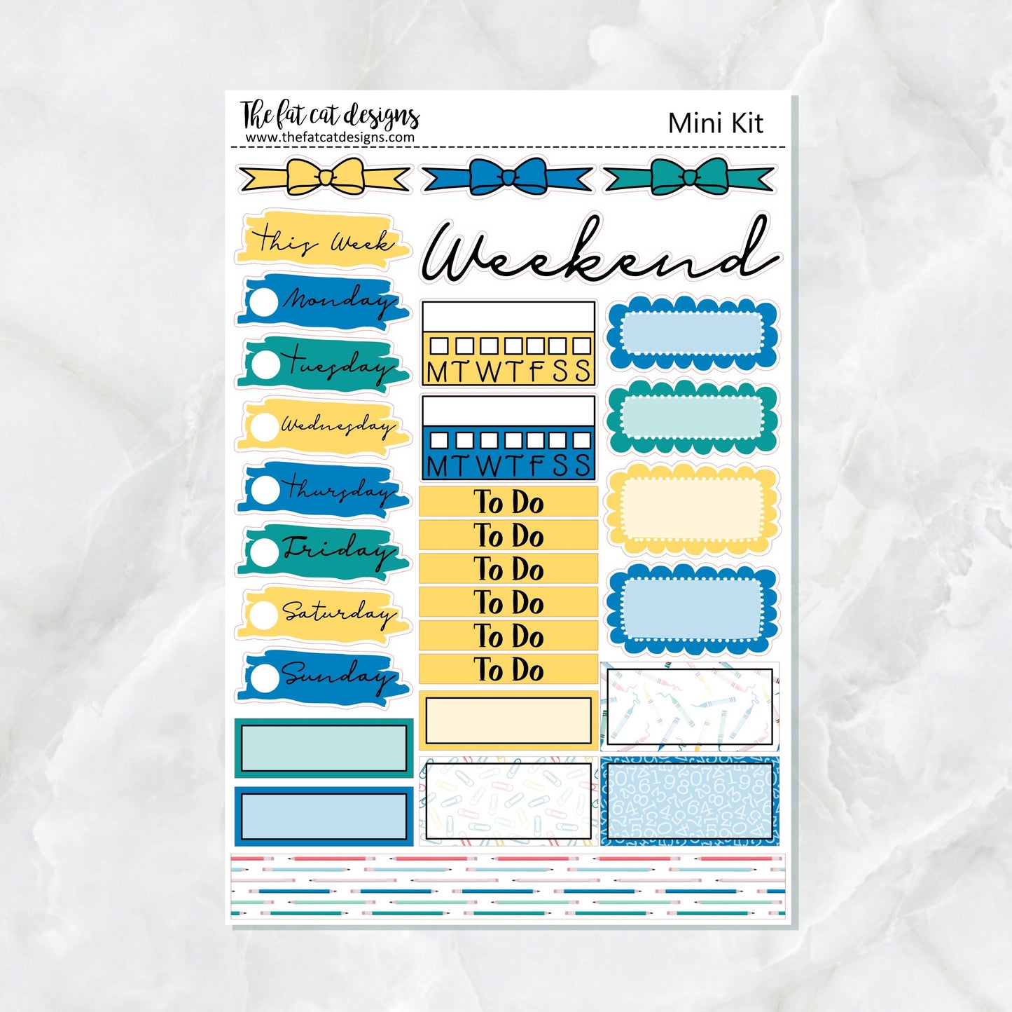 Back to School with Flora Lily and Bud Planner Stickers Mini Kit Printpression B6