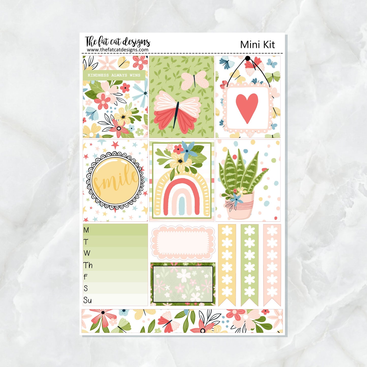 Beautiful Spring Mini Planner Sticker Kit for the Printpression B6 Erin Condren Travelers Notebooks