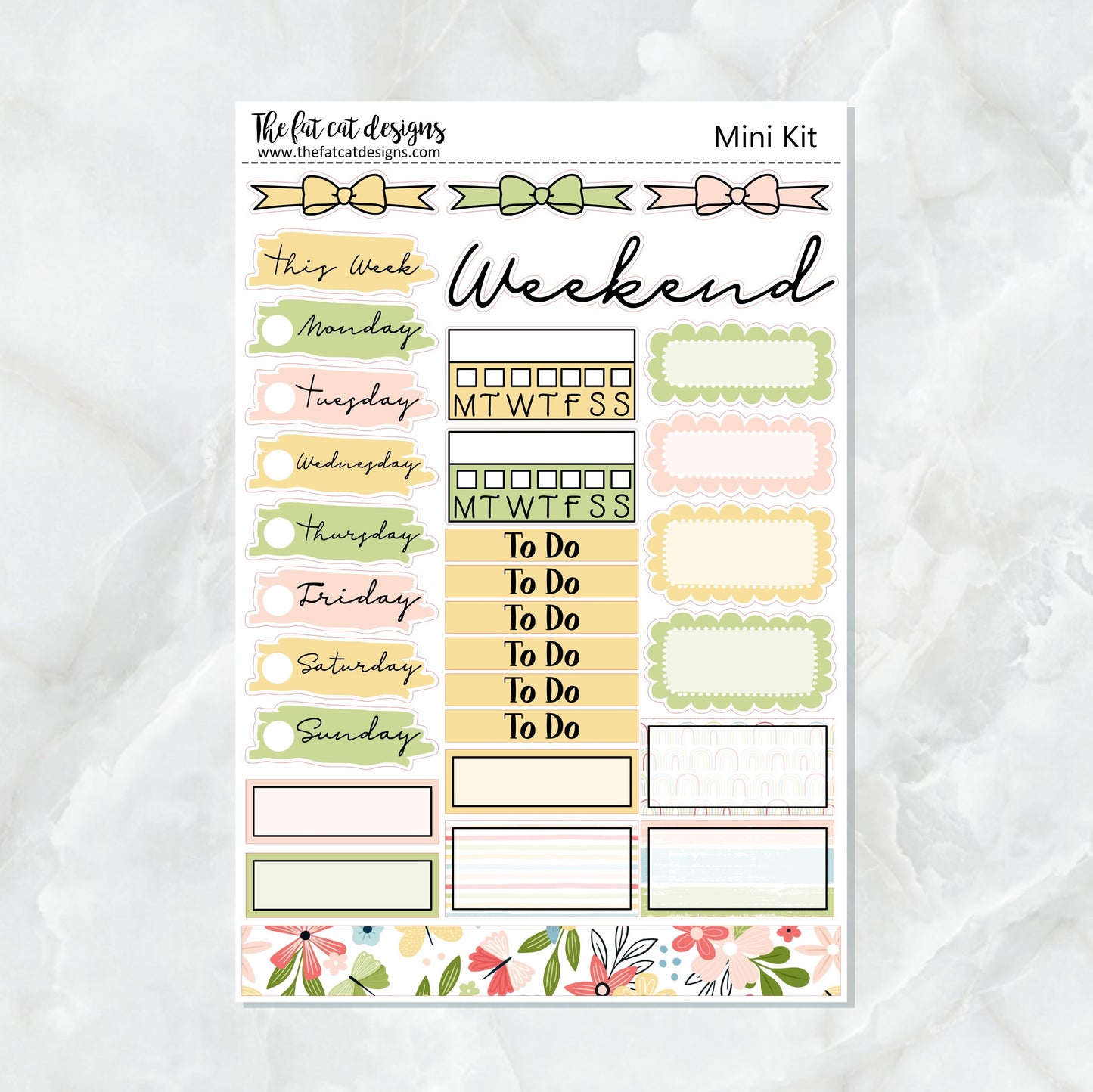 Beautiful Spring Mini Planner Sticker Kit for the Printpression B6 Erin Condren Travelers Notebooks