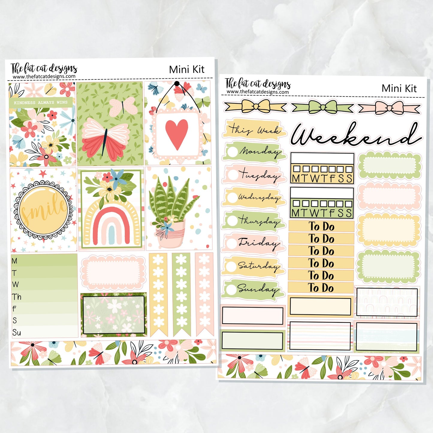 Beautiful Spring Mini Planner Sticker Kit for the Printpression B6 Erin Condren Travelers Notebooks