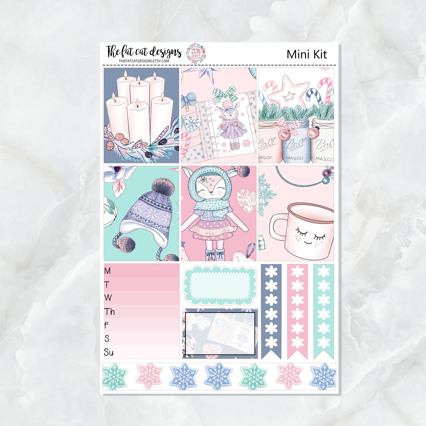 Cozy Winter Mini Planner Sticker Kit for the Printpression B6