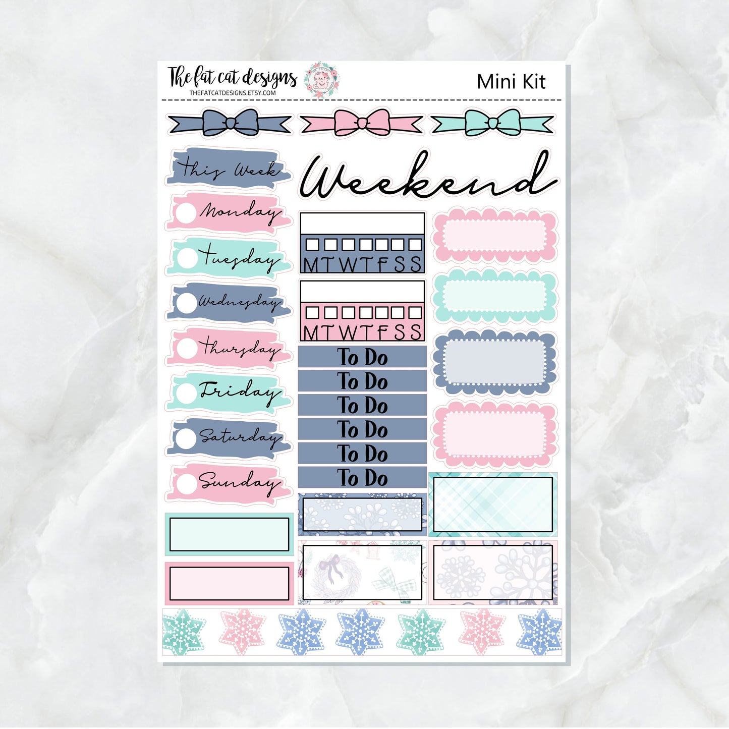 Cozy Winter Mini Planner Sticker Kit for the Printpression B6