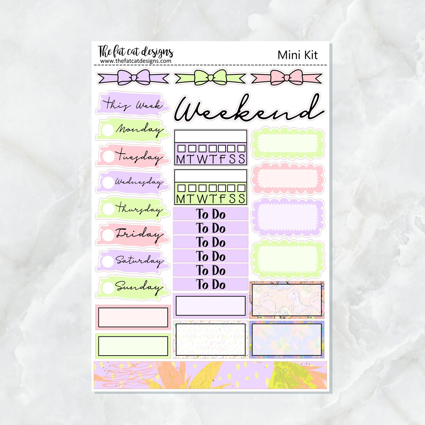 Cute Dinosaurs Mini Planner Sticker Kit for the Printpression B6 Erin Condren Travelers Notebooks