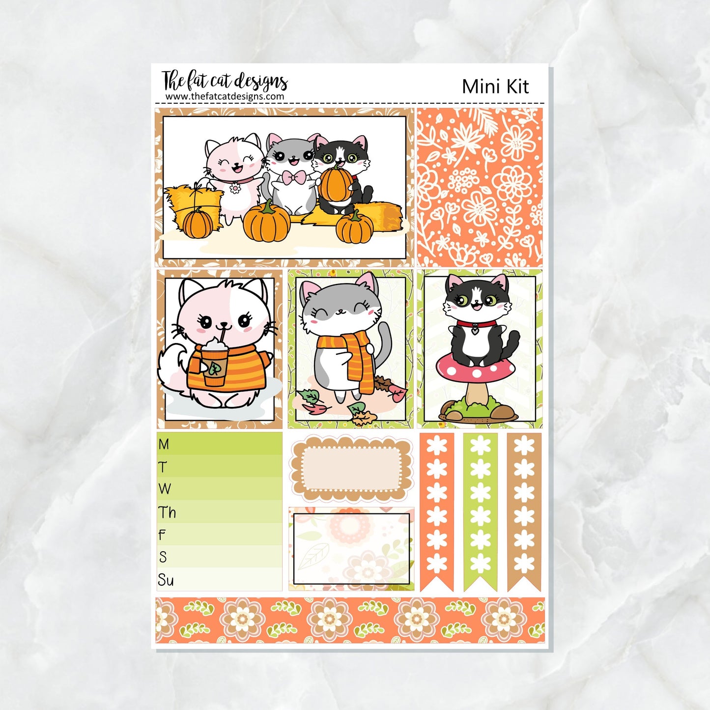 Fall Fun with Flora Lily and Bud Planner Stickers Mini Kit Printpression B6