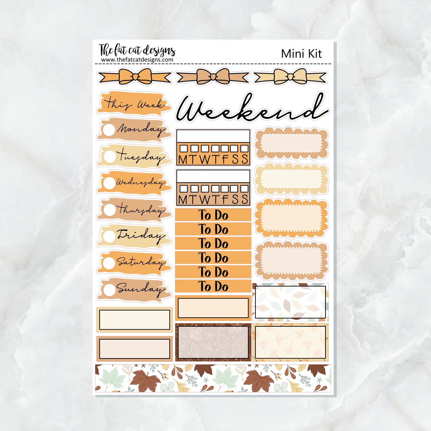 WonderFall Fall Pumpkins Planner Stickers Mini Kit Printpression B6
