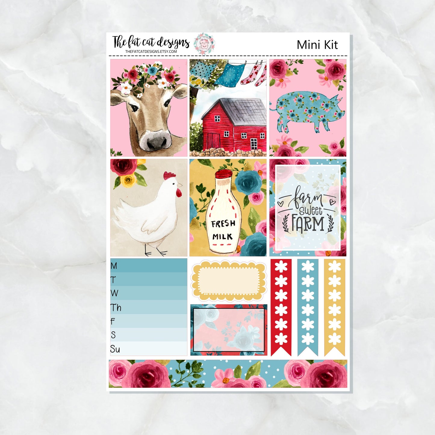 Farm Sweet Farm Mini Planner Sticker Kit for the Printpression B6 Travelers Notebooks