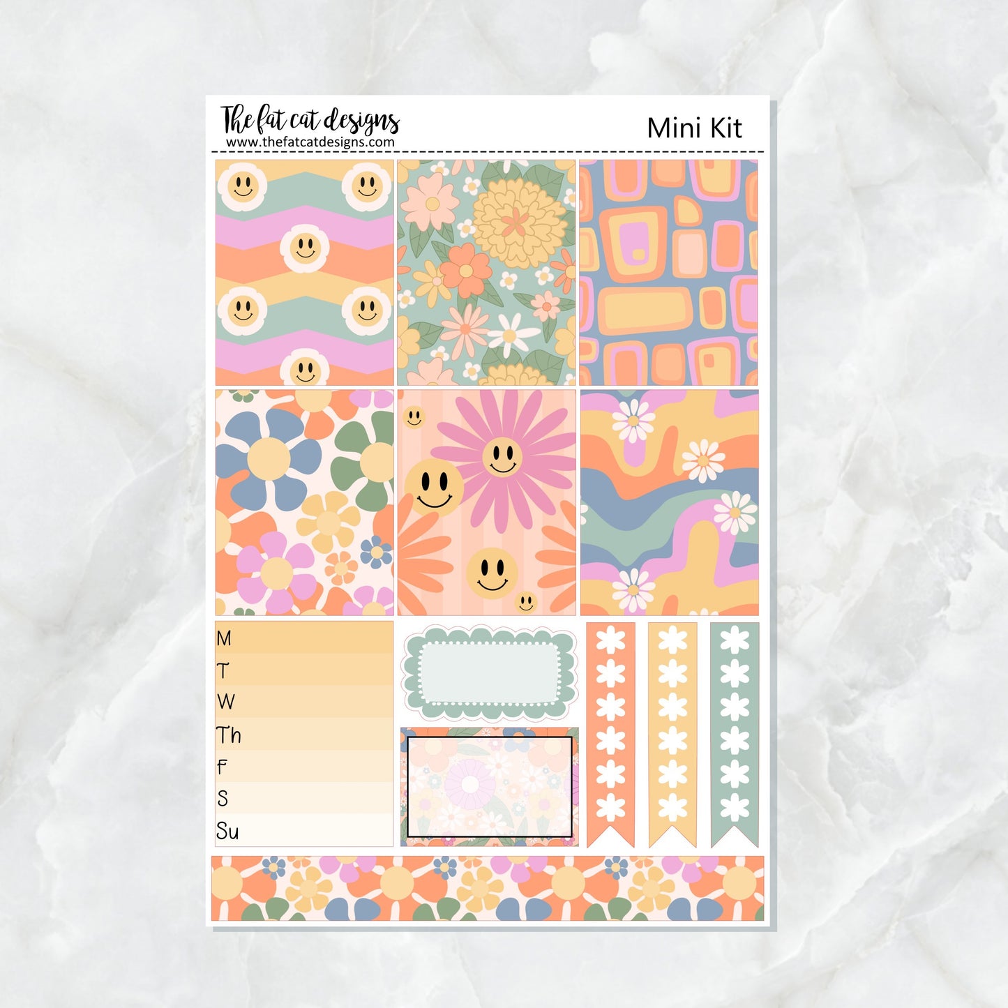 Groovy Days Mini Planner Sticker Kit for the Printpression B6 Erin Condren Travelers Notebooks